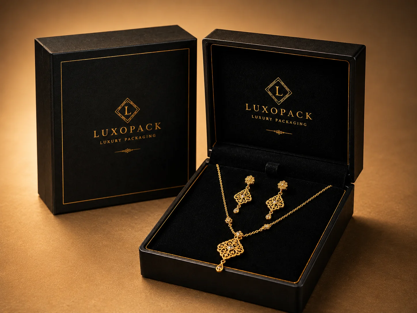 Luxury Velvet-Lined Jewelry Showcase Rigid Box